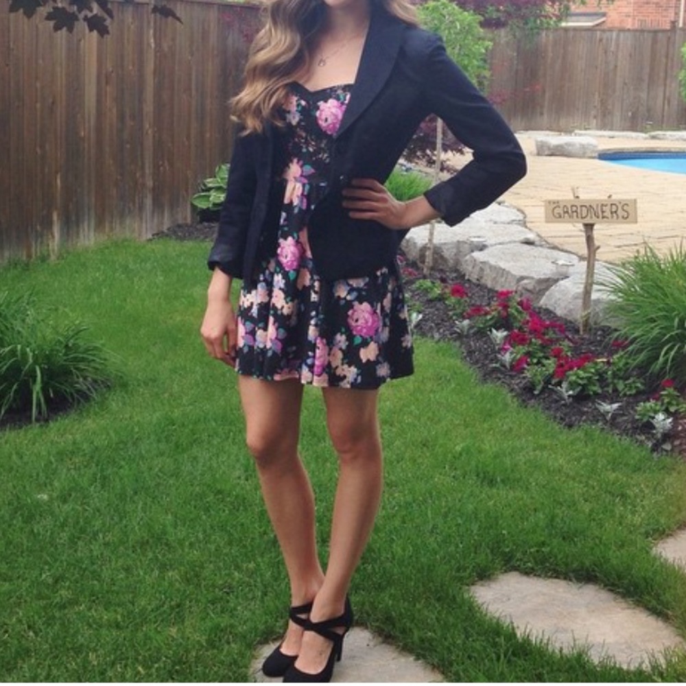 Topshop floral Dress with lace